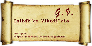 Galbács Viktória névjegykártya